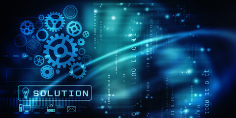 2d illustration abstract gear Network
