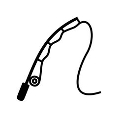 Fishing rod with pulley and line