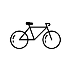 Bicycle icon with two wheels for cycling sport or transportation