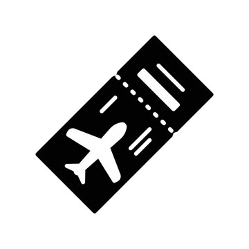 An airplane ticket icon in the form of a torn coupon