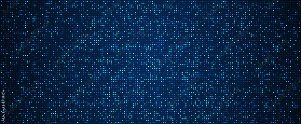 Wall mural digital technology background. digital data square blue pattern pixel background