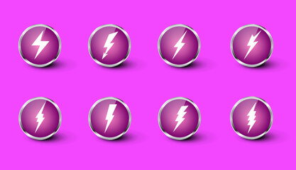 Lightning isolated vector icon.Electricity sign thunder logo concept on black background icon