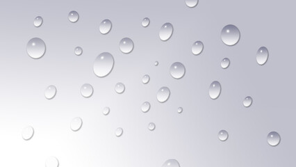 Drops of water on the floor, put a tick portfolio. Waterdrops on a glass surface.