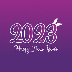 Happy New Year 2023 Greeting banner logo design illustration,Greeting concept for 2023 new year celebration
