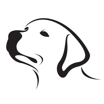 Labrador retriever dog face design isolated on transparent background. Pet. Animals.