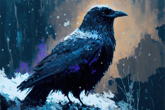 Raven In The Winter, Scenery Image, 4k Quality