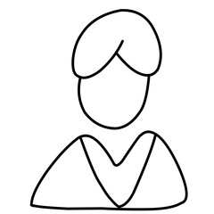 Avatar Portrait Icon With Simple Lines