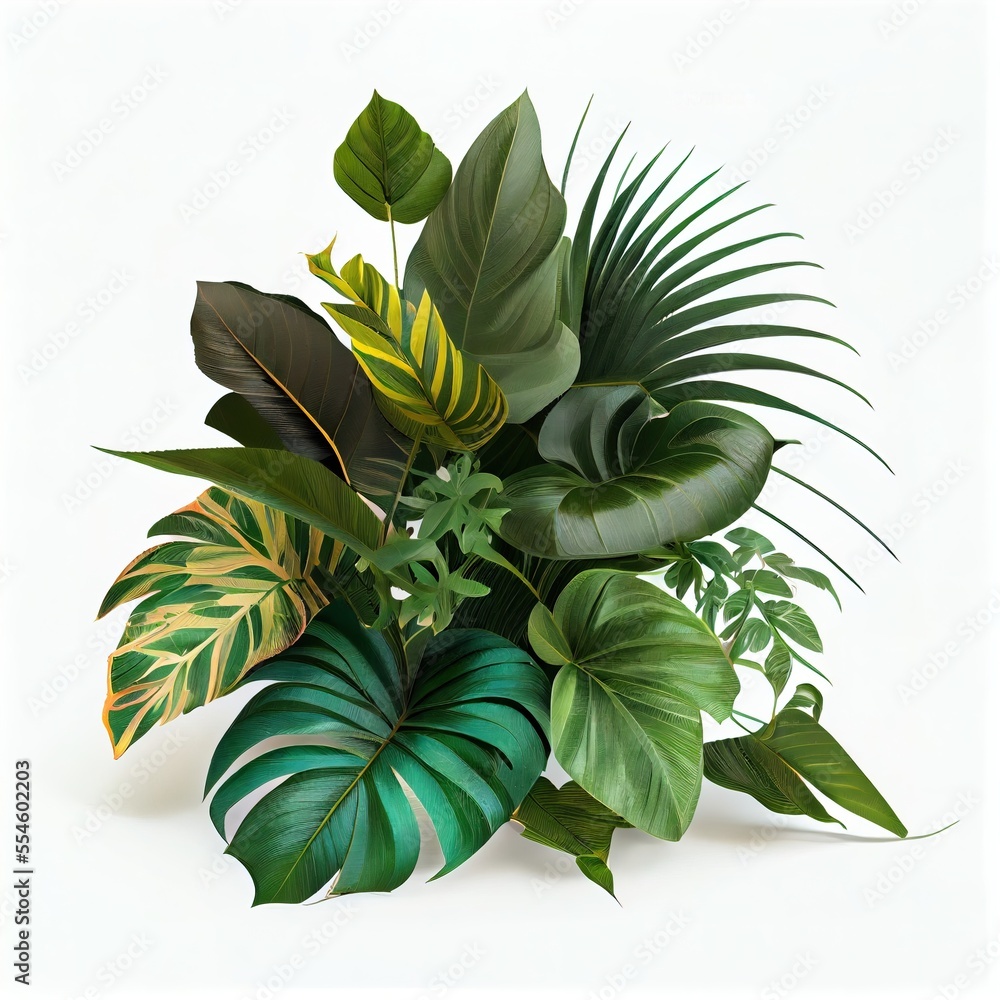 Aufkleber a bunch of green leaves on a white background with a white background behind them and a white backgr