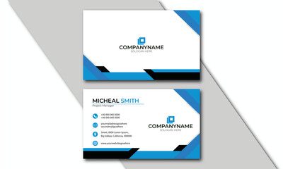 creative business card template with two sides, vector illustration.
