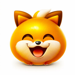 Naklejka premium Happy Fox Emoji