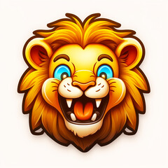 Obraz premium Happy Lion Emoji
