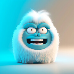 Obraz premium Happy Yeti Emoji