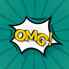 Comic speech bubble OMG design vector illustration