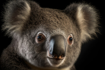 A cute koala  in natural habitat. Digital artwork