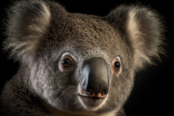 Naklejka premium A cute koala in natural habitat. Digital artwork
