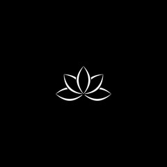 Lotus icon isolated on dark background