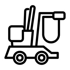 cleaning cart line icon