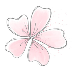 Pink flowers watercolor Abstract art illustration, Luxury wallpaper with pink and earth tone...