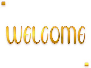 Welcome Text in Transparent PNG Alphabetical Glowing Golden Text