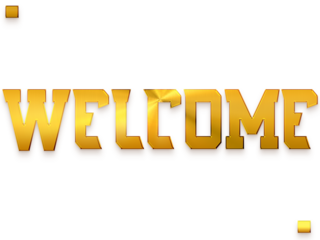 Welcome Text in Transparent PNG Bold Alphabetical Glowing Golden Text