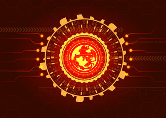 Naklejka premium high tech digital technology network Abstract technology background, hi-tech communication concept, circuit board, vector illustration