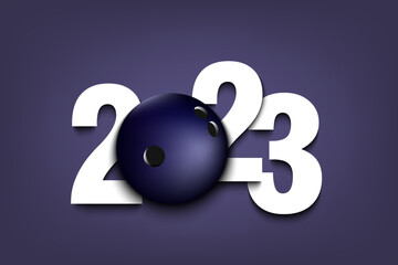 Happy New Year 2023 and bowling ball