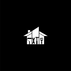Home repair icon isolated on dark background
