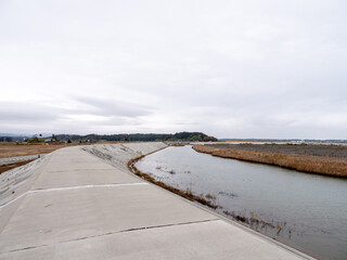 福島県双葉町の海岸　帰宅困難地域付近　前田川の河口付近　2022年11月