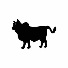 Bull animal logo template design . icon logo . silhouette logo 