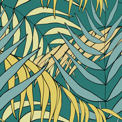 Green leaf pattern texture abstract background. Green tropical leaves.