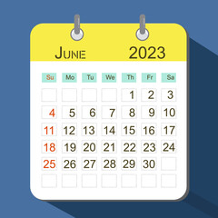 calendar date june 2023 illustration 