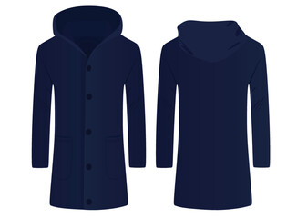 Blue overcoat jacket. vector illustration