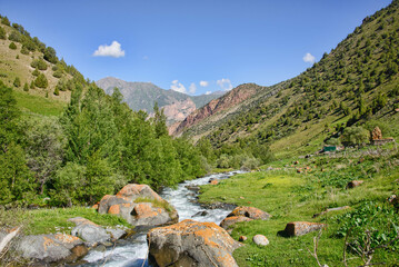 Views along the superb alpine Keskenkija Trek, Jyrgalan, Kyrgyzstan