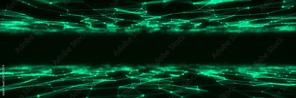 Poster futuristic double digital data transfer concept. high-speed data flow of cryptocurrency servers. cyb