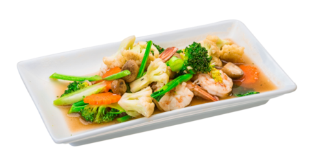 Shrimps with vegetables