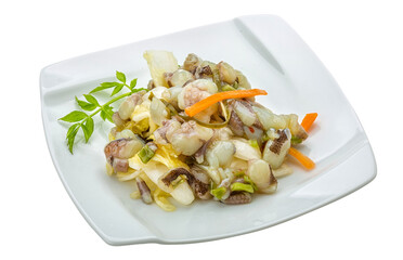 Raw octopus salad