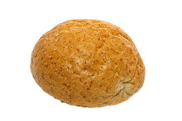 Loaf of bread and rolls isolated on white