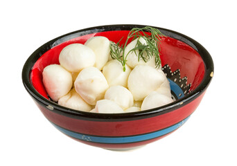 photo of delicious small mozzarella cherries