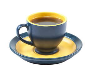 cup on coffee a white background