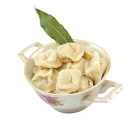 Meat Dumplings - russian pelmeni - with laurel