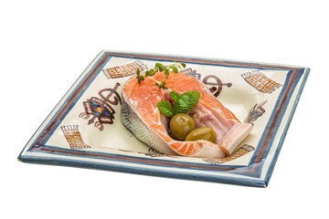 Raw Salmon steak