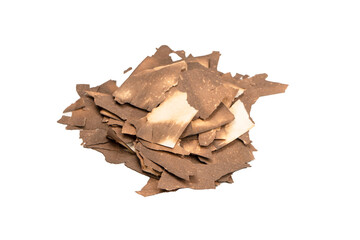 Burnt paper isolated on a white background.