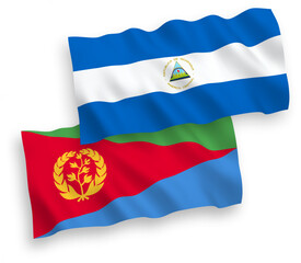 Flags of Nicaragua and Eritrea on a white background