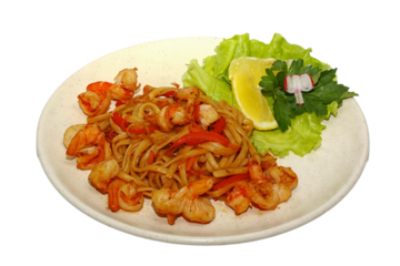japan traditional food - noodle with prawn