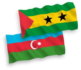 Obraz premium Flags of Saint Thomas and Prince and Azerbaijan on a white background