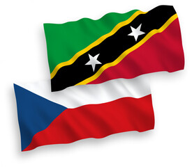Obraz premium Flags of Czech Republic and Federation of Saint Christopher and Nevis on a white background