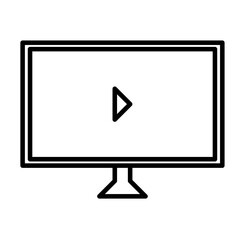 monitor with play button icon, monitor icons
