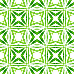 Mosaic seamless pattern. Green extraordinary boho