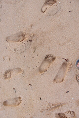 Footprints on the sand of the ocean, texture for a layout
