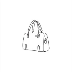 Women fashion handbags collection, vector sketch illustration line art vector drawing.
